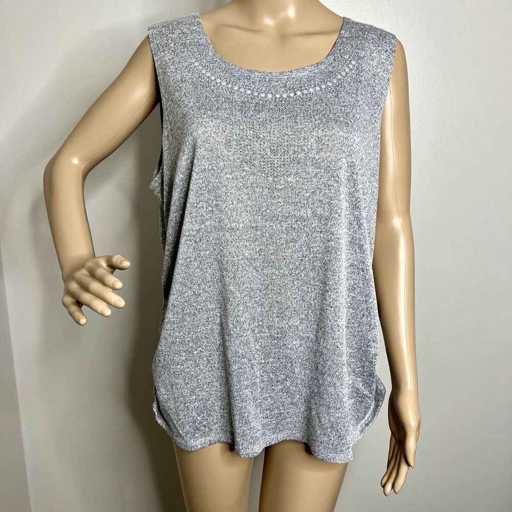 Shannon Ford New York Rhinestone Gray Tank Top